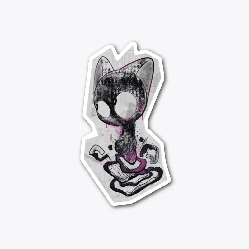 Glancing Smoke Cat Sticker